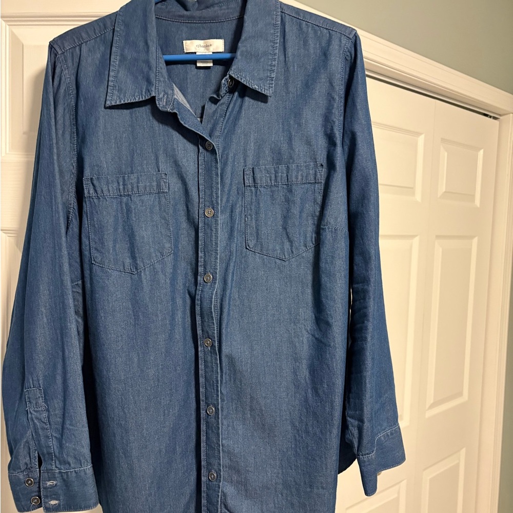 CJ Banks Blue Casual Button Down Shirt